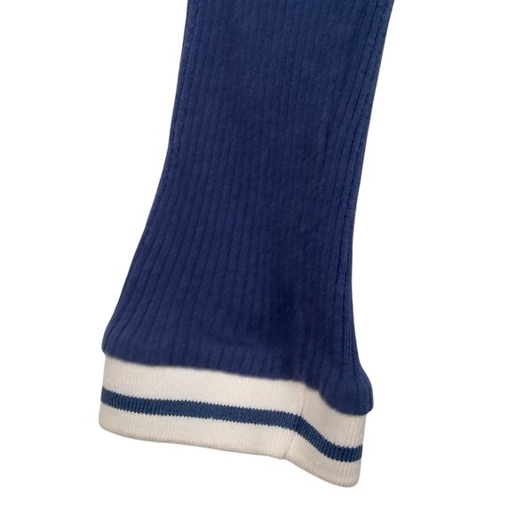 Forever 21 Shirt Juniors Medium Baby Crop Top Ribbed Blue Varsity Academia Y2K - Picture 16 of 16